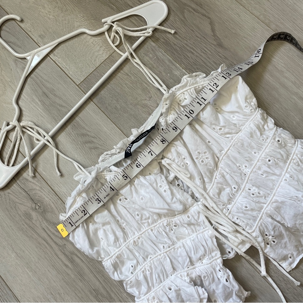 Zara White Eyelet Tank Top - Picture 3 of 7